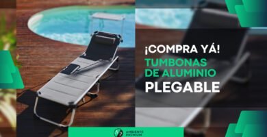 Cartel de venta de tumbonas de aluminio plegable